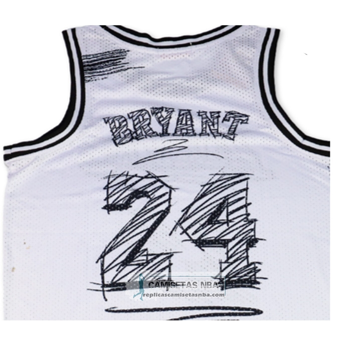 Camiseta Los Angeles Lakers Kobe Bryant NO 24 Mitchell & Ness 2007-08 Blanco